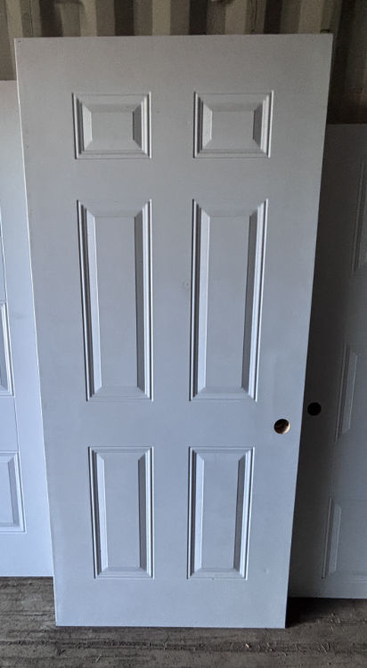 Image de Porte 30'' x72 '' - modèle 6 embossés - Blanc
