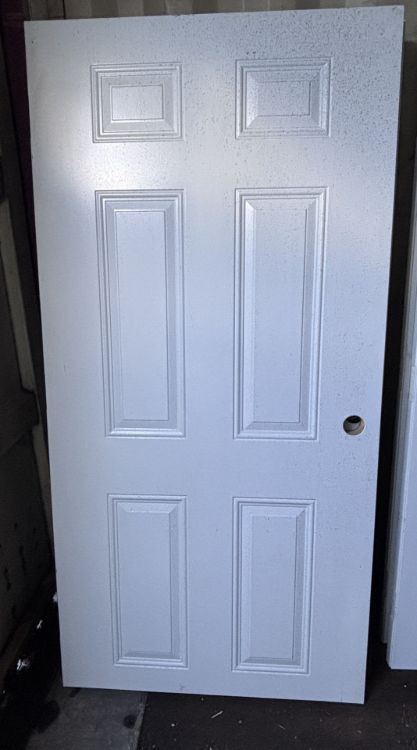 Image de Porte 36" X 80" - Modèle 6 embossés - Blanc