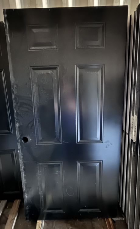Image de Porte 36" X 80" - Modèle 6 embossés - Noir/Blanc