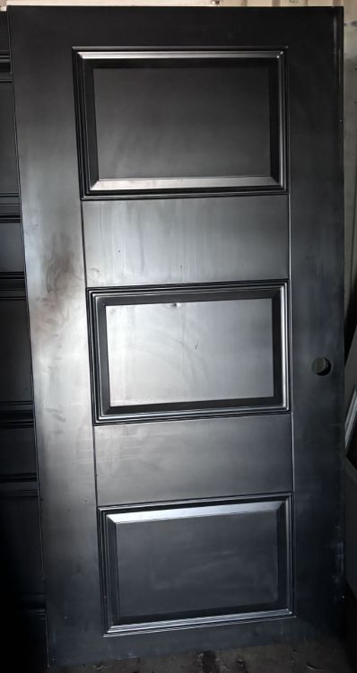 Image de Porte 36'' x72 ''- Modèle 3 embossés - Noir/Blanc