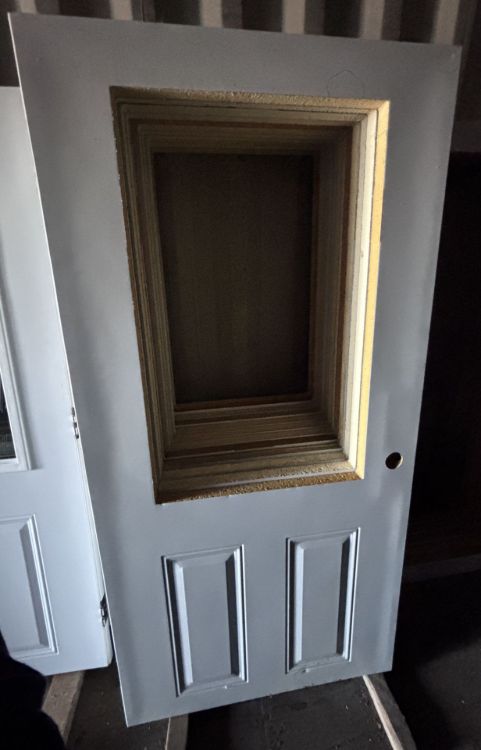 Image de Porte 30'' x72 '' - Avec fenêtre - Gris/Gris