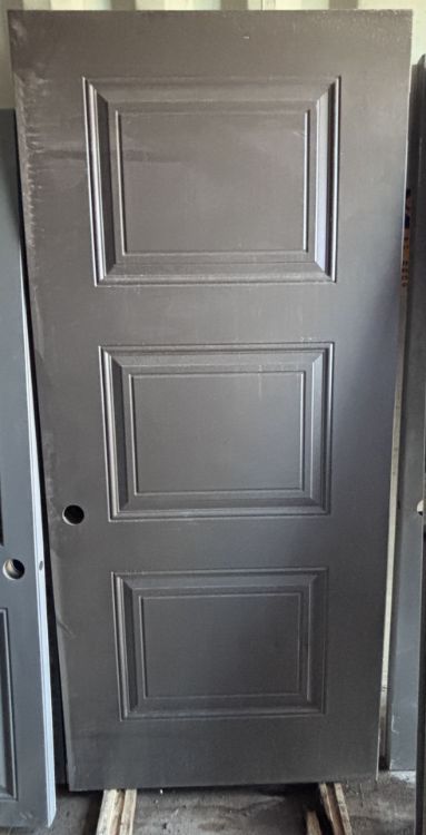 Image de Porte  36"x80" - modèle 3 embossés - Brun/Blanc