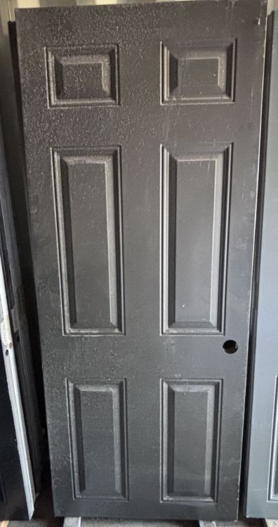 Image de Porte 30'' x72 '' - modèle 6 embossés - Brun/Blanc