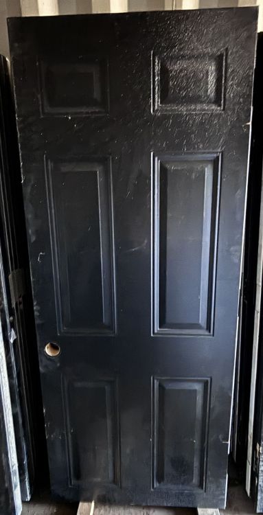 Image de Porte 30'' x72 '' - modèle 6 embossés - Noir/Blanc