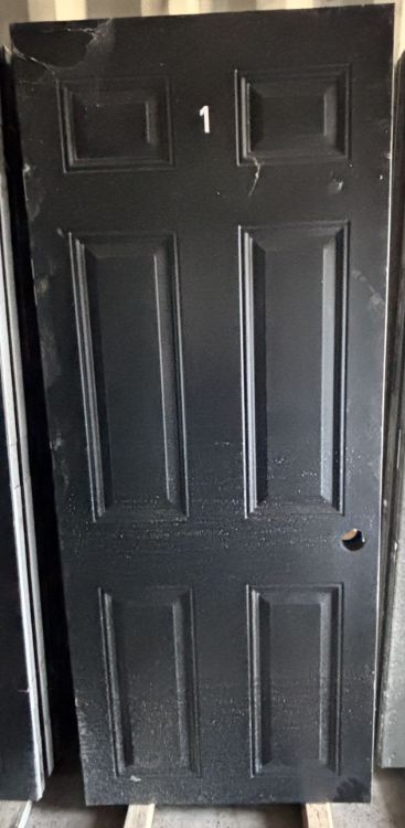 Image de Porte 30'' x72 '' - modèle 6 embossés - Noir/Blanc