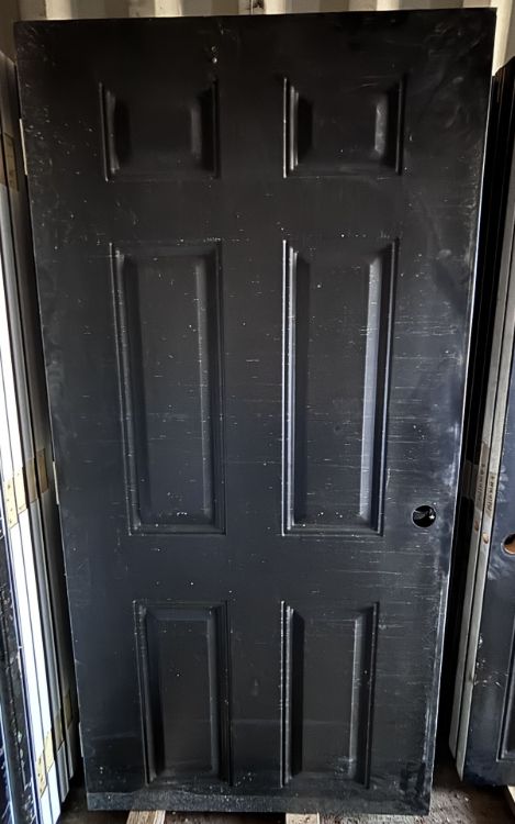 Image de Porte 36'' x72 '' - modèle 6 embossés - Noir/Noir