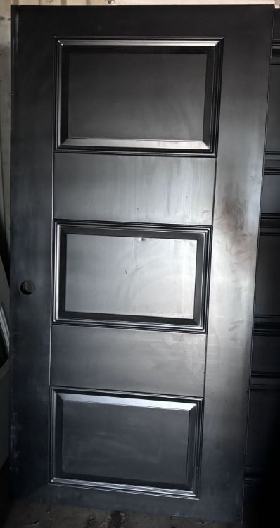Image de Porte 36'' x72 ''- Modèle 3 embossés - Noir/Blanc