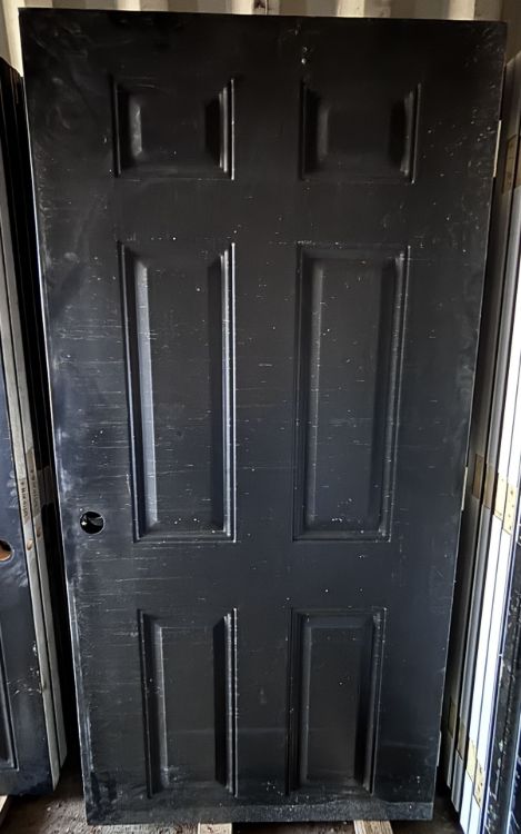 Image de Porte 36'' x72 '' - modèle 6 embossés - Noir/Blanc