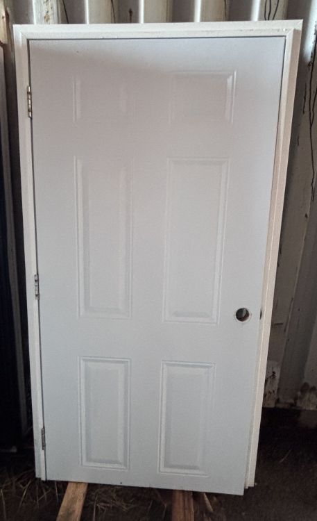 Image de Porte 36'' x72 '' - 6 embossés - Blanc - Avec Cadre