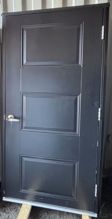 Image de Porte 36'' x72 '' - 3 embossés - Noir - Avec Cadre