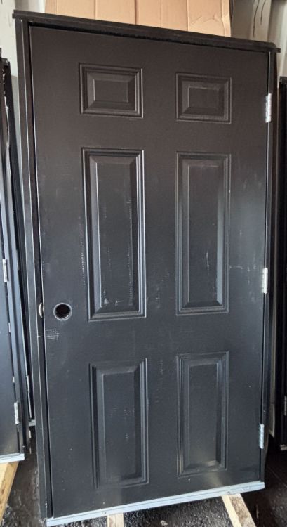 Image de Porte 36'' x72 '' - 6 embossés - Noir - Avec Cadre