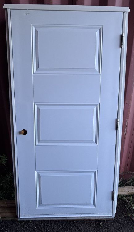 Image de Porte 36'' x72 '' - 3 embossés - Blanc - Avec Cadre