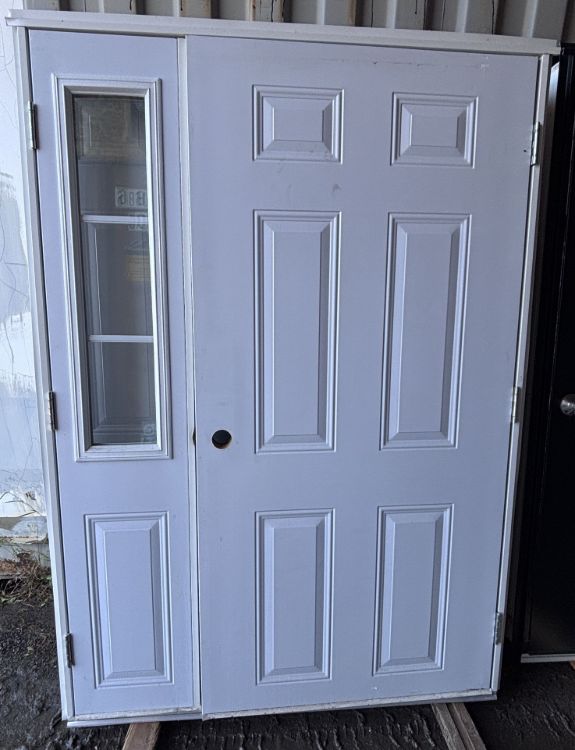 Image de Porte 50'' x72 '' 1 petite fenêtre - Blanc - Avec Cadre