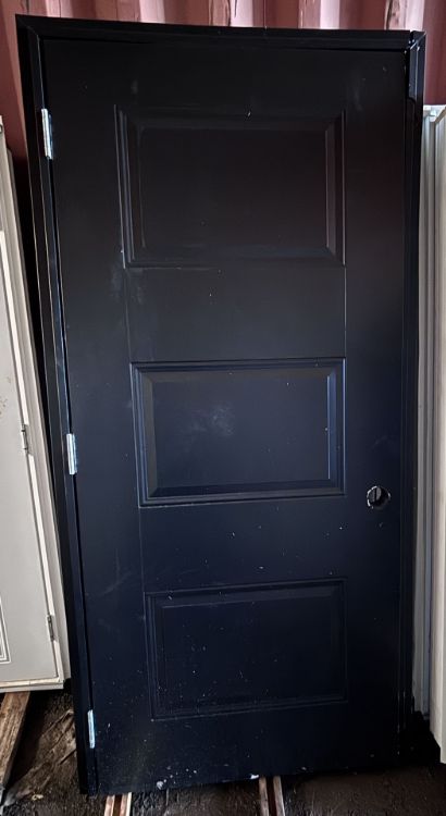 Image de Porte 36'' x80 '' - 3 embossés - Noir - Avec Cadre