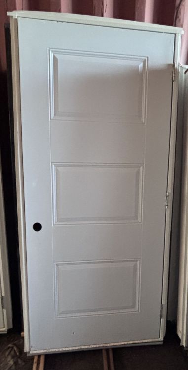 Image de Porte 36'' x80 '' - 3 embossés - Blanc - Avec Cadre