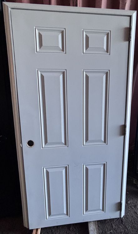 Image de Porte 36'' x72 '' - 6 embossés - Blanc - Avec Cadre