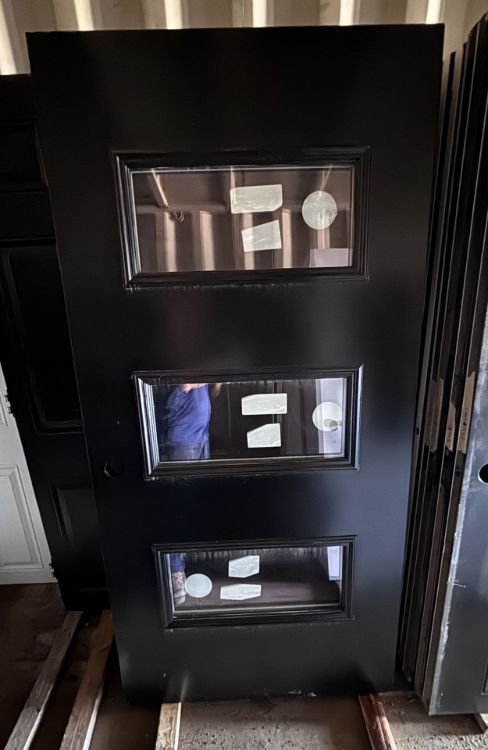 Image de Porte 36'' x72 '' - 3 embossés - Noir / Blanc - Avec fenêtres