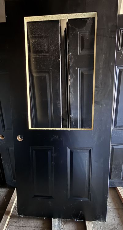 Image de Porte 36" X 80" - Modèle 6 embossés - Noir/Blanc